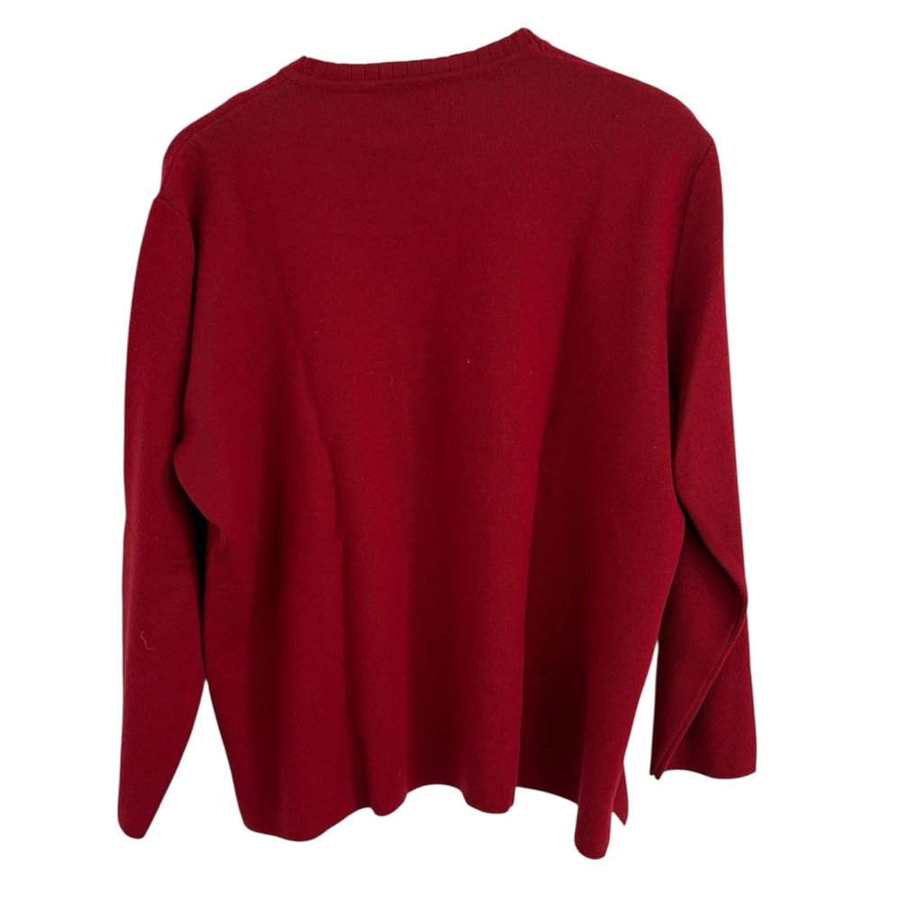 Red Geometric Pattern Crewneck Sweater - Picture 2 of 9